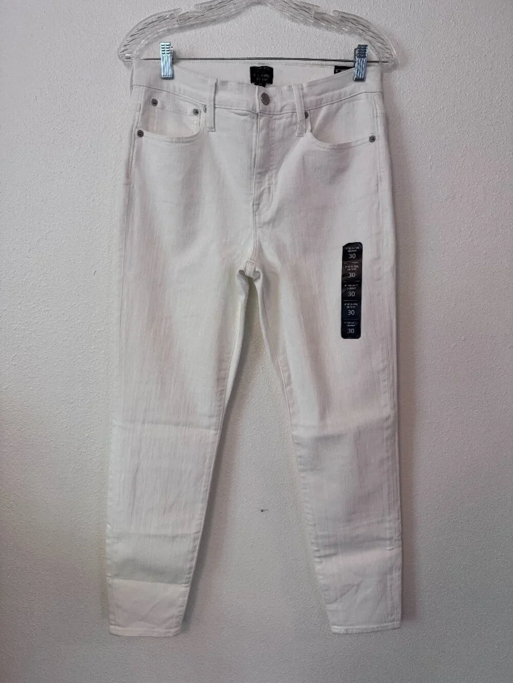 J.Crew NWT High Rise Straight Leg Jeans Off-White / Cream - Size 28